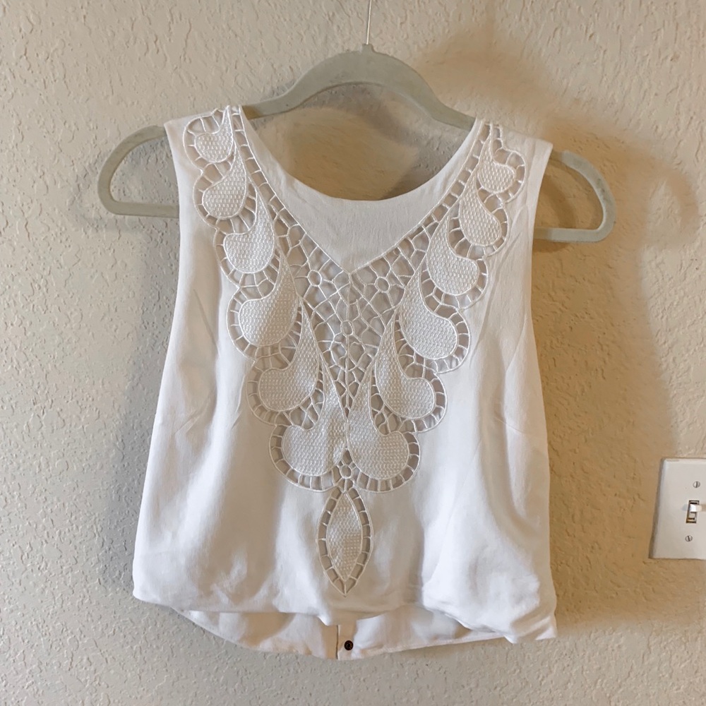 Beige cut out back tank top